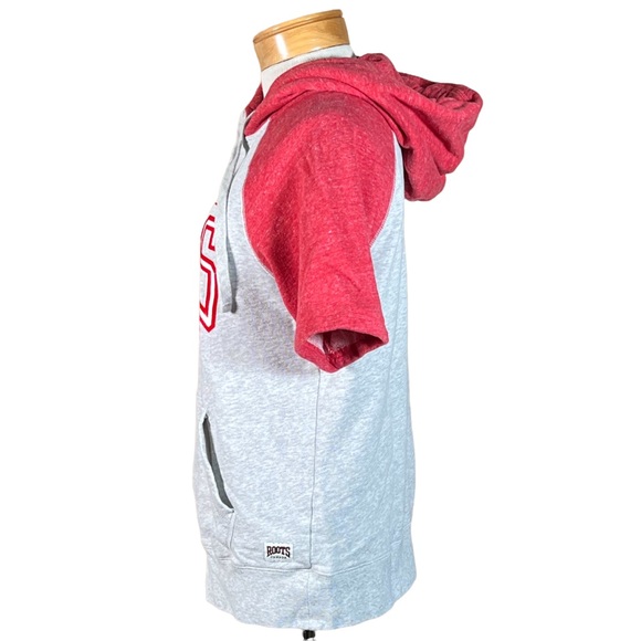 ROOTS Canada Short Sleeve Unisex Hoodie With Flocked Logo Size Medium - Picture 4 of 10